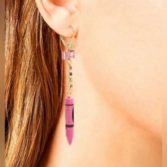 BETSEY JOHNSON MISMATCHED CRAYON EARRINGS - Picture 3 of 7